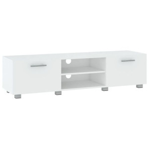 Szafka pod TV, biała, 140x40x35 cm materiał drewnopochodny