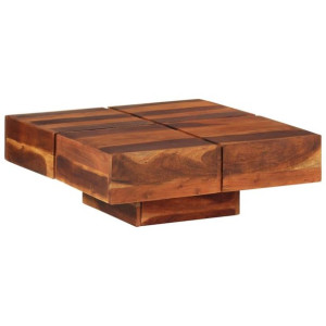Stolik kawowy, 80x80x30 cm, lite drewno akacjowe