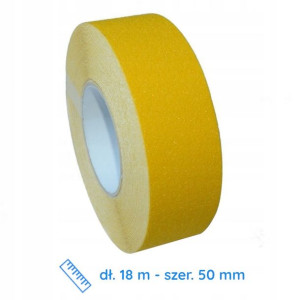 Taśma antypoślizgowa na schody wewnętrzne żółta - 50 mm - 18 m