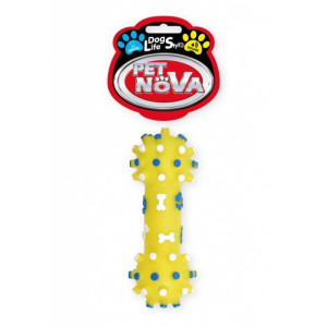PET NOVA Hantel Z Wypustkami Zabawka Dla Psa Żółta 12cm