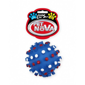 PET NOVA Piłka Jeż Z Wypustkami Zabawka Dla Psa Niebieska 8,5cm