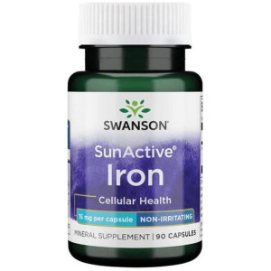 SWANSON SunActive Żelazo 15 mg 90 kaps.