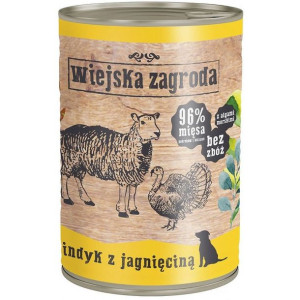 WIEJSKA ZAGRODA Karma z indykiem i jagnięciną dla psa 400g