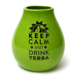 Matero ceramiczne Luka zielone KEEP CALM AND DRINK YERBA