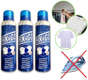 Żelazko W Sprayu Płyn Prasujący Fix&go185ml X3