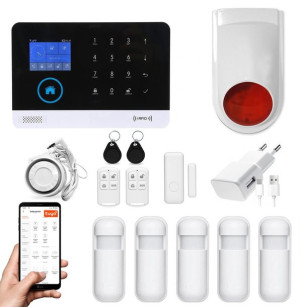 Bezprzewodowy alarm GSM + WiFi HXA003 2G z aplikacją TUYA SMART