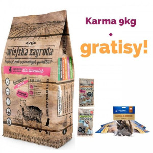 WIEJSKA ZAGRODA Jagnięcina ze szpinakiem karma sucha dla szczeniąt 9kg