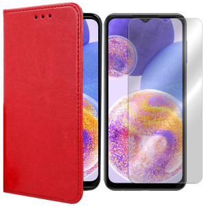 Etui Do Samsung Galaxy A23 Skóra Naturalna + Szkło