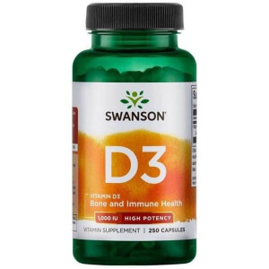 SWANSON Witamina D3 1000 IU 250 kaps.