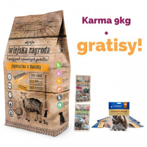 WIEJSKA ZAGRODA Jagnięcina z kaczką karma sucha dla psa 9kg