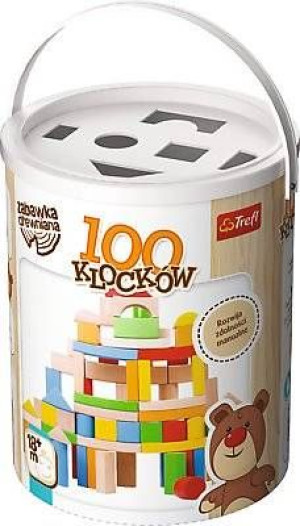 Trefl Zabawka drewniana - Zestaw 100 klocków