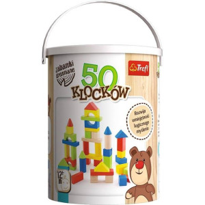 Trefl Zabawka drewniana - Zestaw 50 klocków