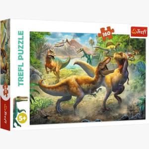 PUZZLE 160 Walczące Tyranozaury Trefl 15360