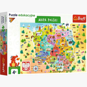 PUZZLE 54 EDUKACYJNE Mapa Polski 15556 Trefl