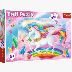 PUZZLE 100 W kryształowym świecie jednorożców 16364 Trefl