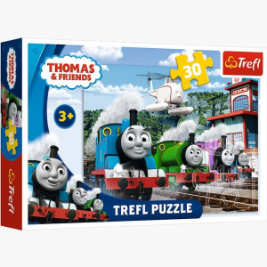 PUZZLE 30 Wyścig na torach Tomek i przyjaciele 18230 Trefl