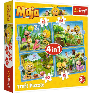 PUZZLE 4w1 Przygody Pszczółki Mai 34356 Trefl