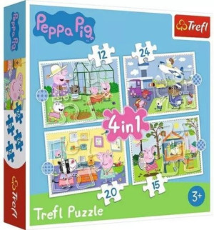 PUZZLE 4w1 Wspomnienie z wakacji Peppa Pig 34359 Trefl