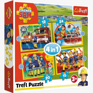 PUZZLE 4w1 Pomocny Strażak Sam 34373 Trefl
