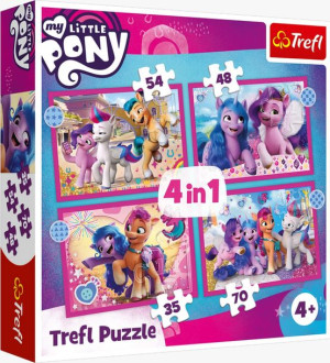 PUZZLE 4w1 Kolorowe Kucyki Pony 34375 Trefl