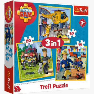 PUZZLE 3w1 Strażak Sam w akcji 34844 Trefl