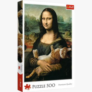 PUZZLE 500 Mona Lisa i kot Mruczek 37294 Trefl