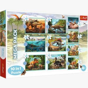 PUZZLE 10w1 W świecie dinozaurów 90390 Trefl