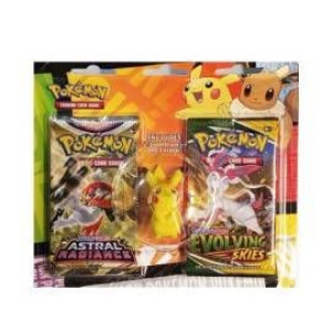 Pikachu Figurka Gumka +2x Booster Karty Pokemon