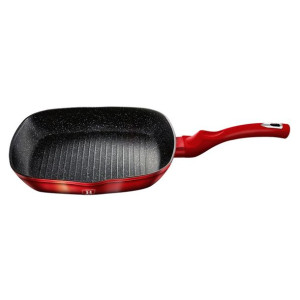 Patelnia Granitowa Grillowa 28cm Berlinger Haus Red Metallic Line Bh-1271