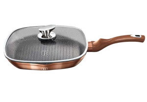 Patelnia Granitowa Grillowa 28 Cm Berlinger Haus Rose Gold Bh-1610