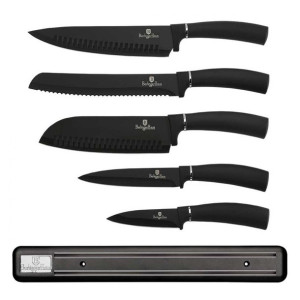 Zestaw 5 Noży Kuchennych Z Listwą Berlinger Haus Bh-2536 Black Silver