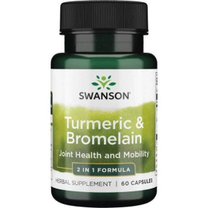 SWANSON Kurkuma Bromelina 60 kaps.