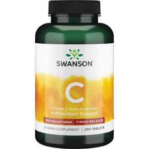 SWANSON Witamina C 500 Z RH O Przedłużonym Działaniu 250 tab.
