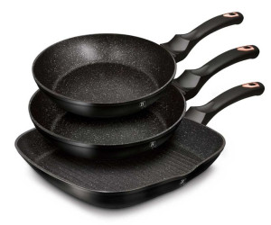 Zestaw 3 Patelni Granitowych Berlingerhaus Black Rose Bh-6156