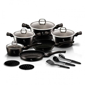 Zestaw Garnków Granitowych 15 Elem. Berlinger Haus Bh-6155 Black Silver