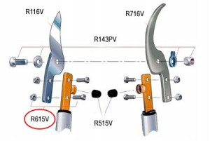 BAHCO Śruby rękojeści do sekatora P16 P14 R615V