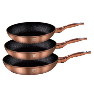 Zestaw 3 Patelni Granitowych 20/24/28cm Berlinger Haus Metallic Line Rose