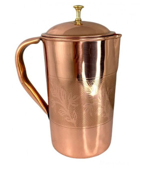 Dzbanek miedziany gładkiz mosiężnym knotem 1,5L