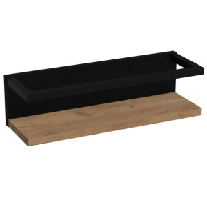 Półka Łazienkowa Z Relingiem Dąb Craft Złoty/ Czarny Mat Kobe