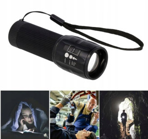 V2 Mocna Latarka Szperacz Lampka Alum Led Zoom