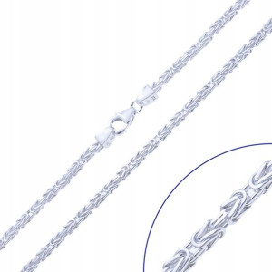 Srebrny łańcuch - splot królewski 60 cm - pr. 925