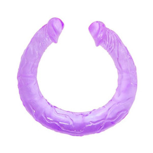 Penis dildo podwójne sex analny waginalny 45cm fioletowe