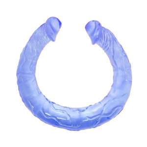 Penis dildo podwójne sex analny waginalny 45cm niebieskie