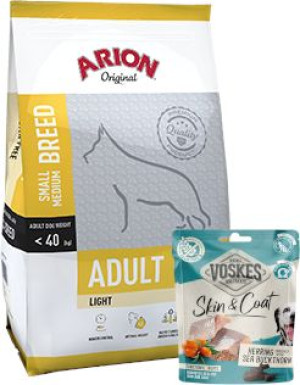 ARION Original Adult Small/Medium Breed Light 12kg + Przysmak dla psa 150g