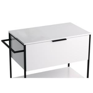 Zestaw Szafka Łazienkowa 80 Cm Z Blatem Biały Połysk Kobe