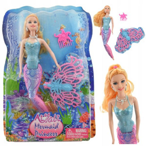 Zestaw Lalka Typu Barbie Syrenka Ogon Akcesoria