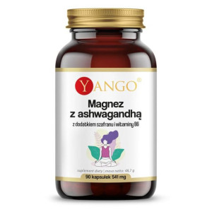 YANGO Magnez Z Ashwagandhą Z Dodatkiem Szafranu i Witaminy B6 90 kaps.