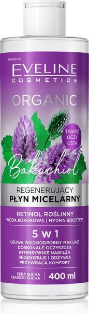 Eveline Organic Bakuchiol Regenerujący Płyn micelarny - cera sucha i bardzo