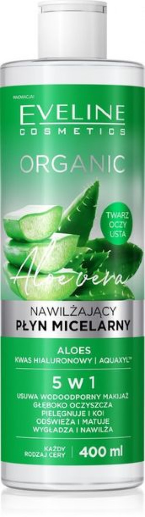 Eveline Organic Aloe Vera Nawilżający Płyn micelarny 5w1 - każdy rodzaj cer