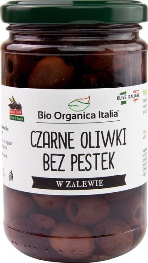 Oliwki czarne bez pestek w zalewie BIO 280 g (słoik) Bio Organica Italia
